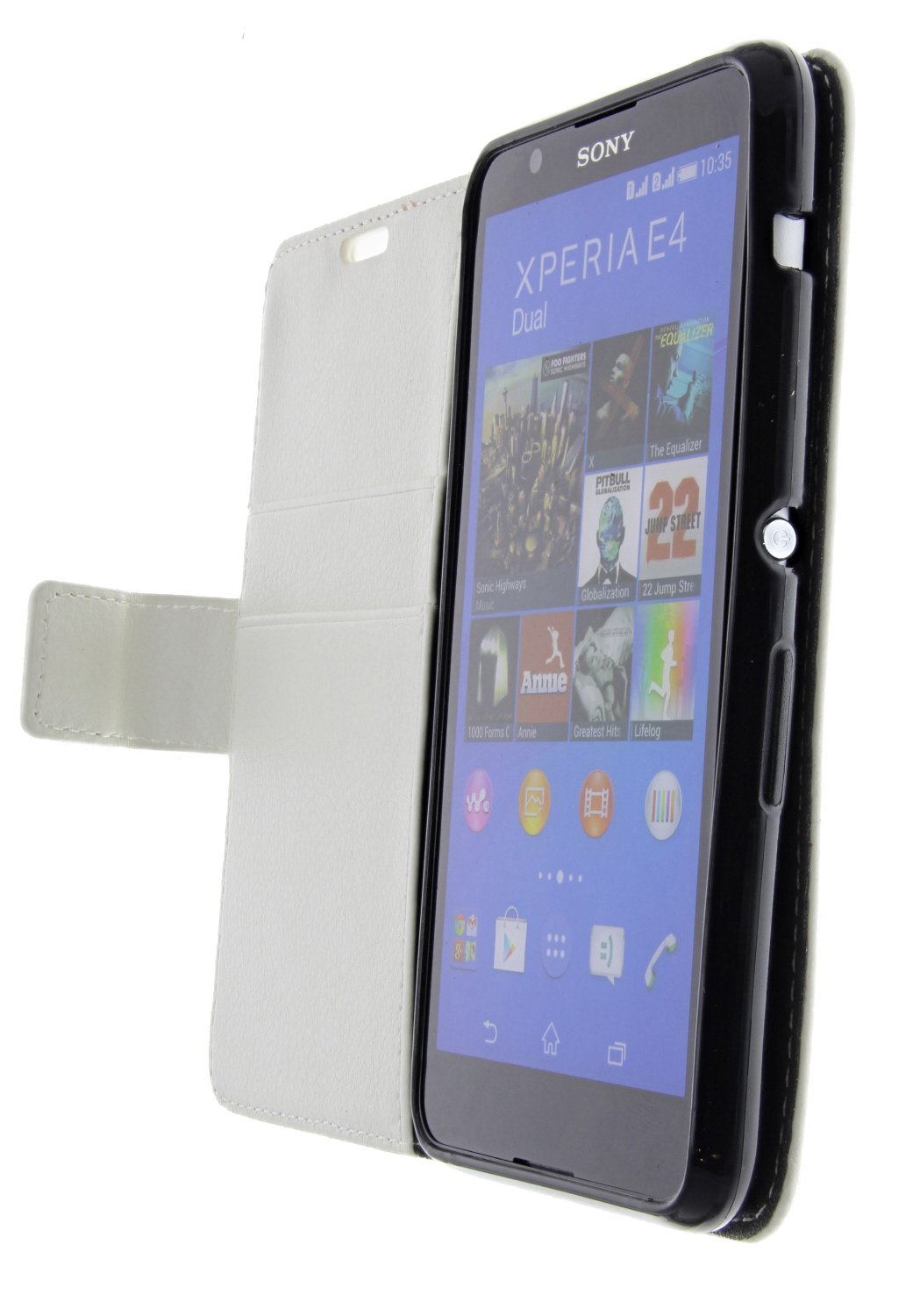 Hoesje Sony Xperia E4 flip wallet wit