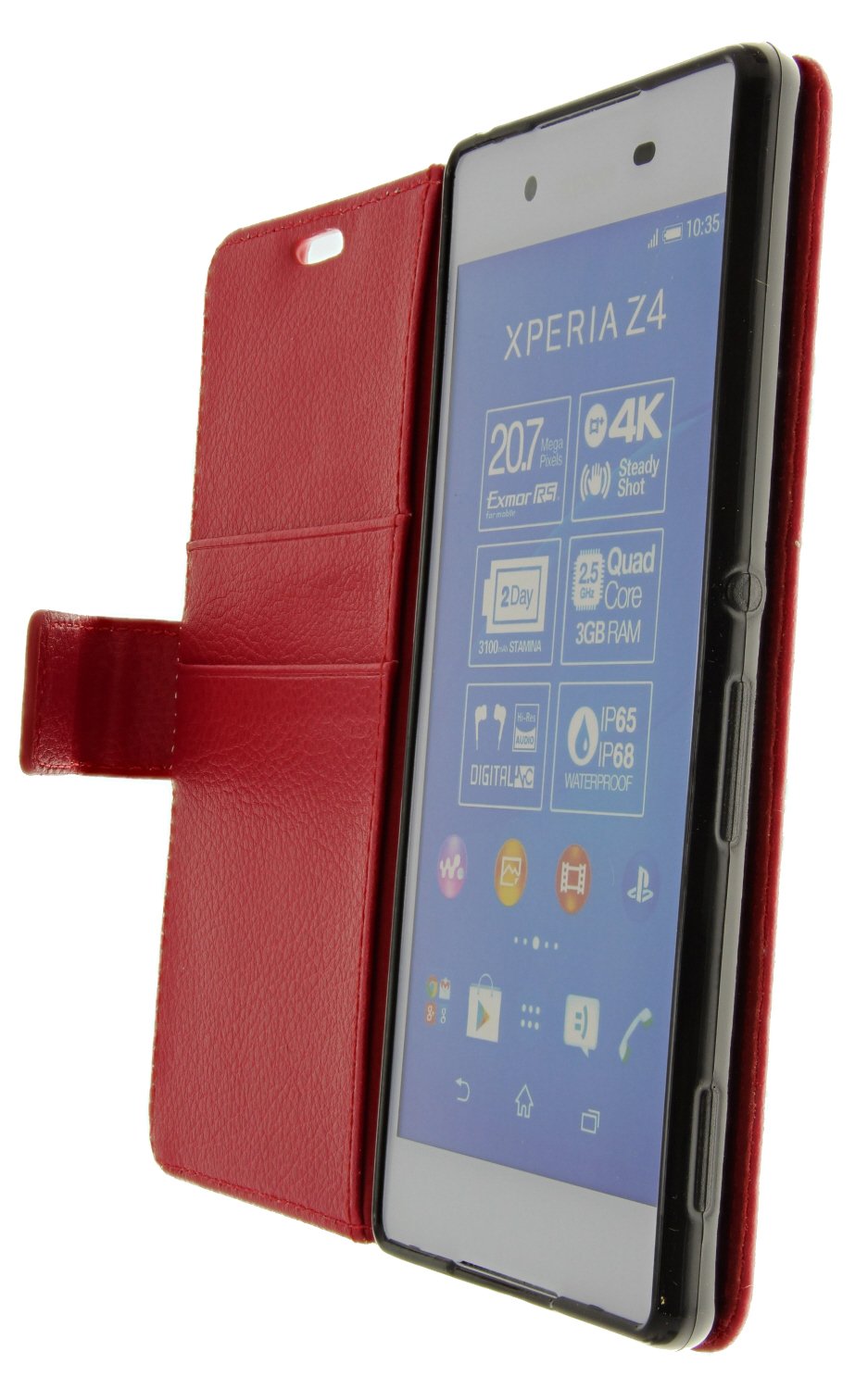 Hoesje Sony Xperia Z3+ flip wallet rood