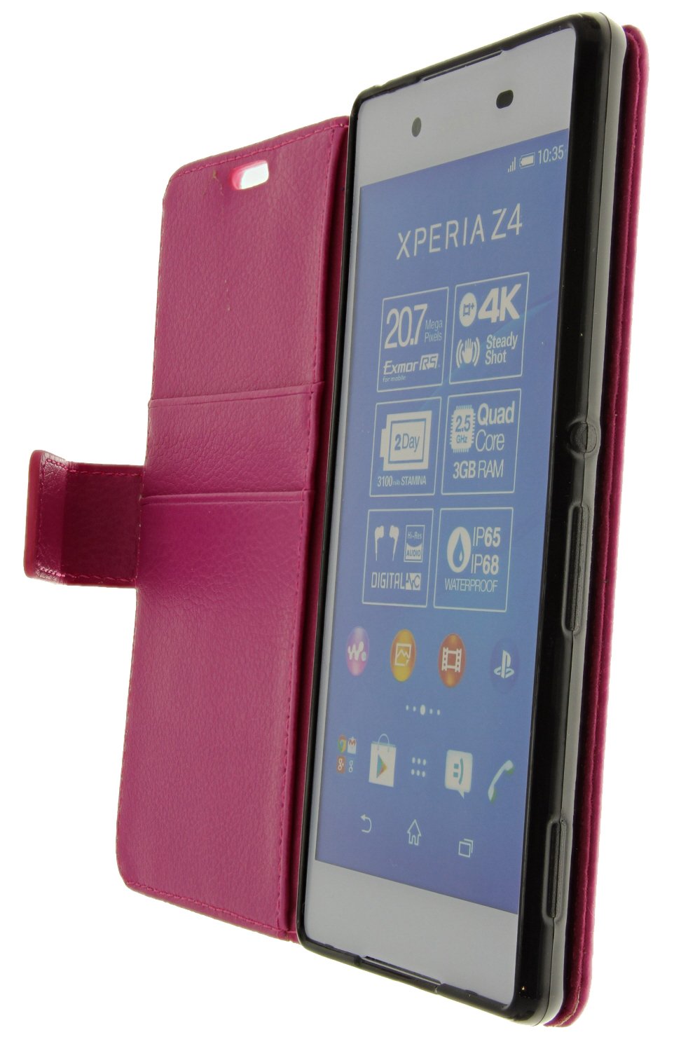 Hoesje Sony Xperia Z3+ flip wallet roze