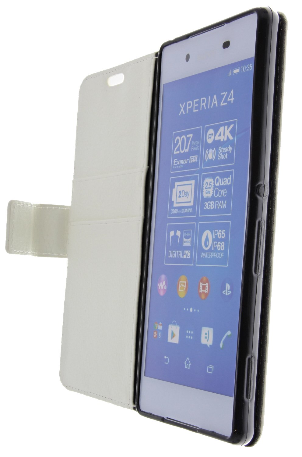 Hoesje Sony Xperia Z3+ flip wallet wit
