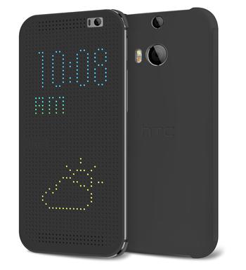 HTC One M8/M8s Dot view flip case HC M100 grijs