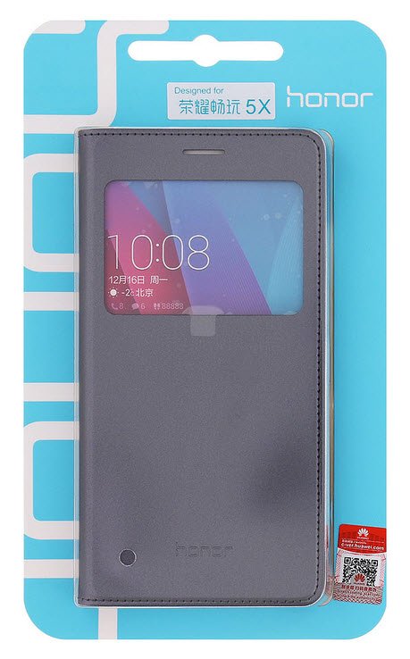 Huawei Honor 5X View case origineel grijs/zwart