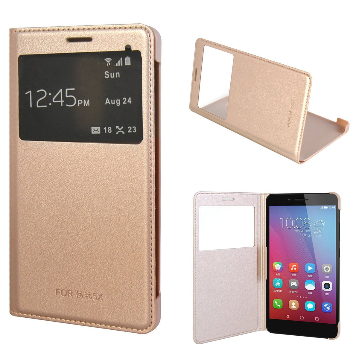 Huawei Honor 5X View cover goud