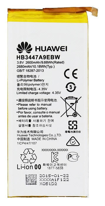 Huawei P8 batterij HB3447A9EBW - 2520 mAh - Origineel