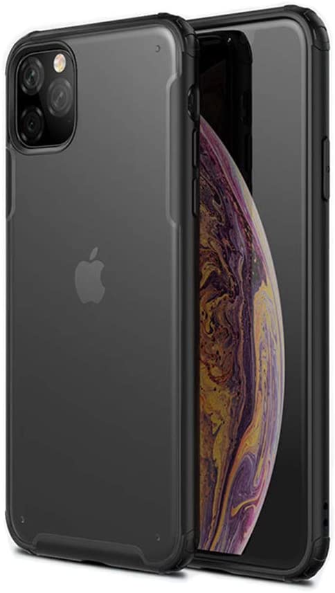 iPhone 11 Hybrid Shockproof Bumper semi transparant/zwart (mat)