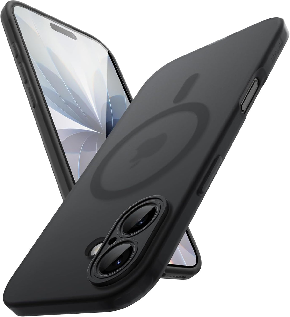 iPhone 17 Hybrid Shockproof Magsafe Bumper - semi transparant/zwart (mat)