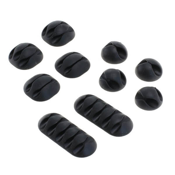 Kabelclips - kabelmanagement set van 10 stuks - zwart