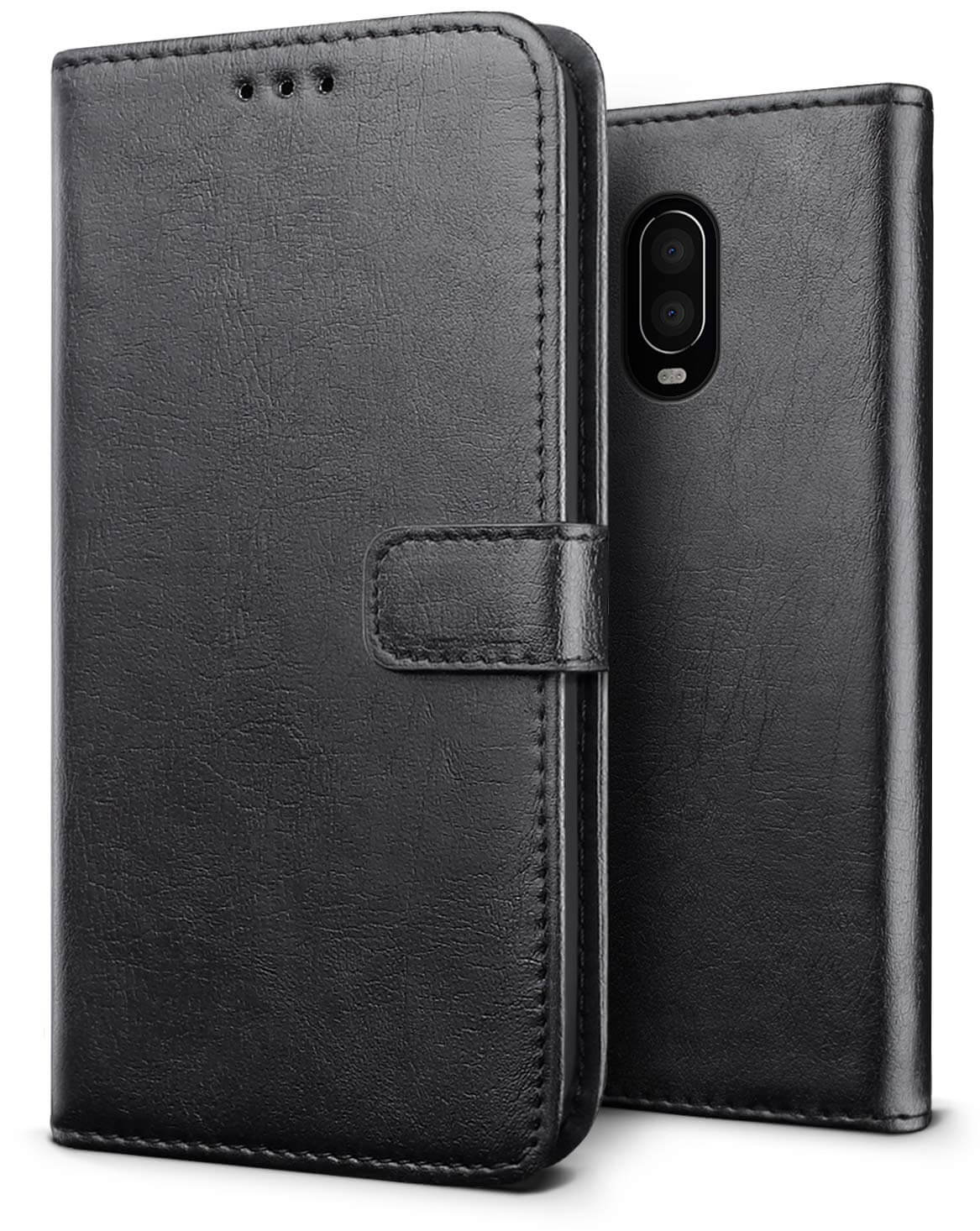 Luxury book case OnePlus 6T zwart