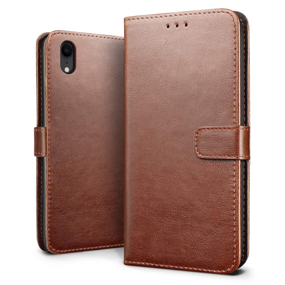 Luxury wallet hoesje Apple iPhone XR bruin