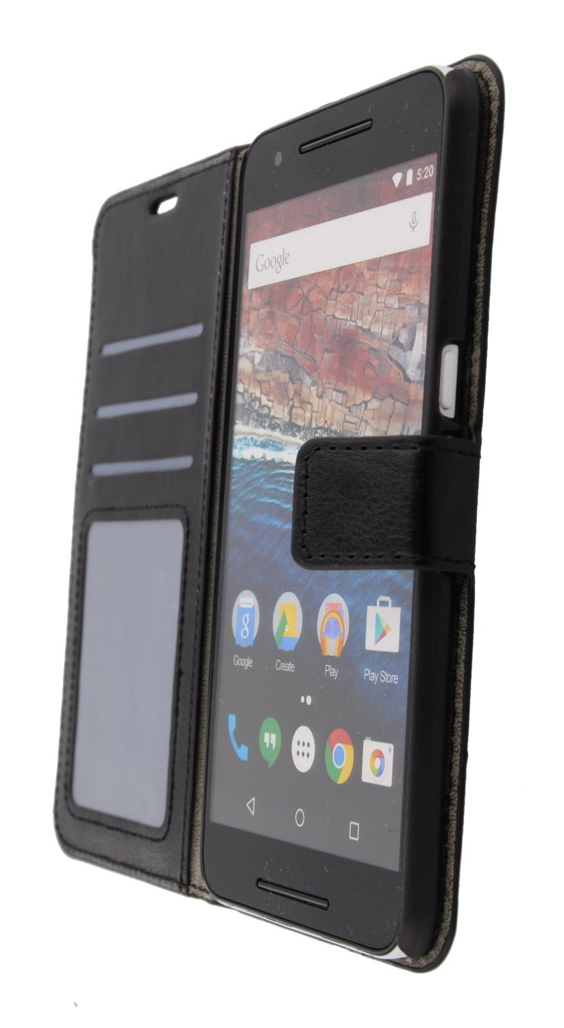 Luxury wallet hoesje Huawei Nexus 6P zwart