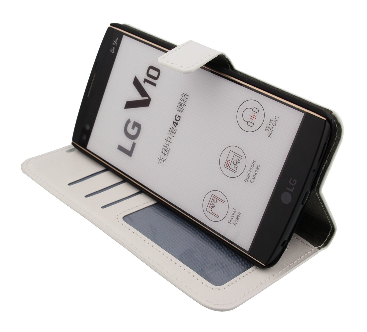 Luxury wallet hoesje LG V10 wit