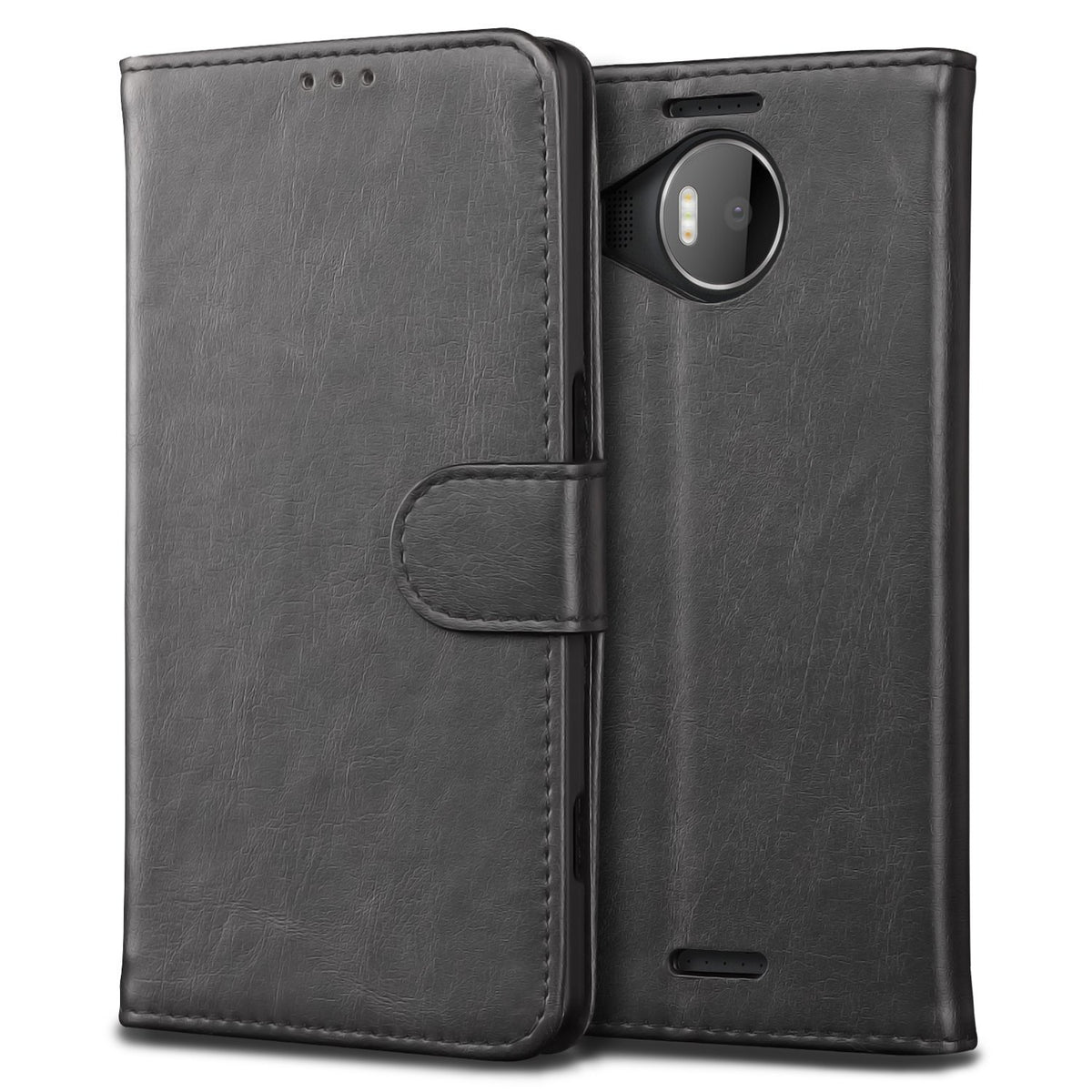 Luxury wallet hoesje Microsoft Lumia 950 XL zwart