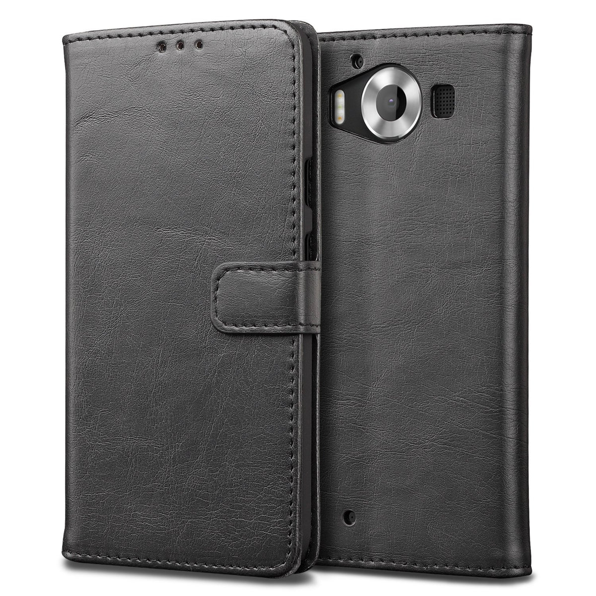 Luxury wallet hoesje Microsoft Lumia 950 zwart