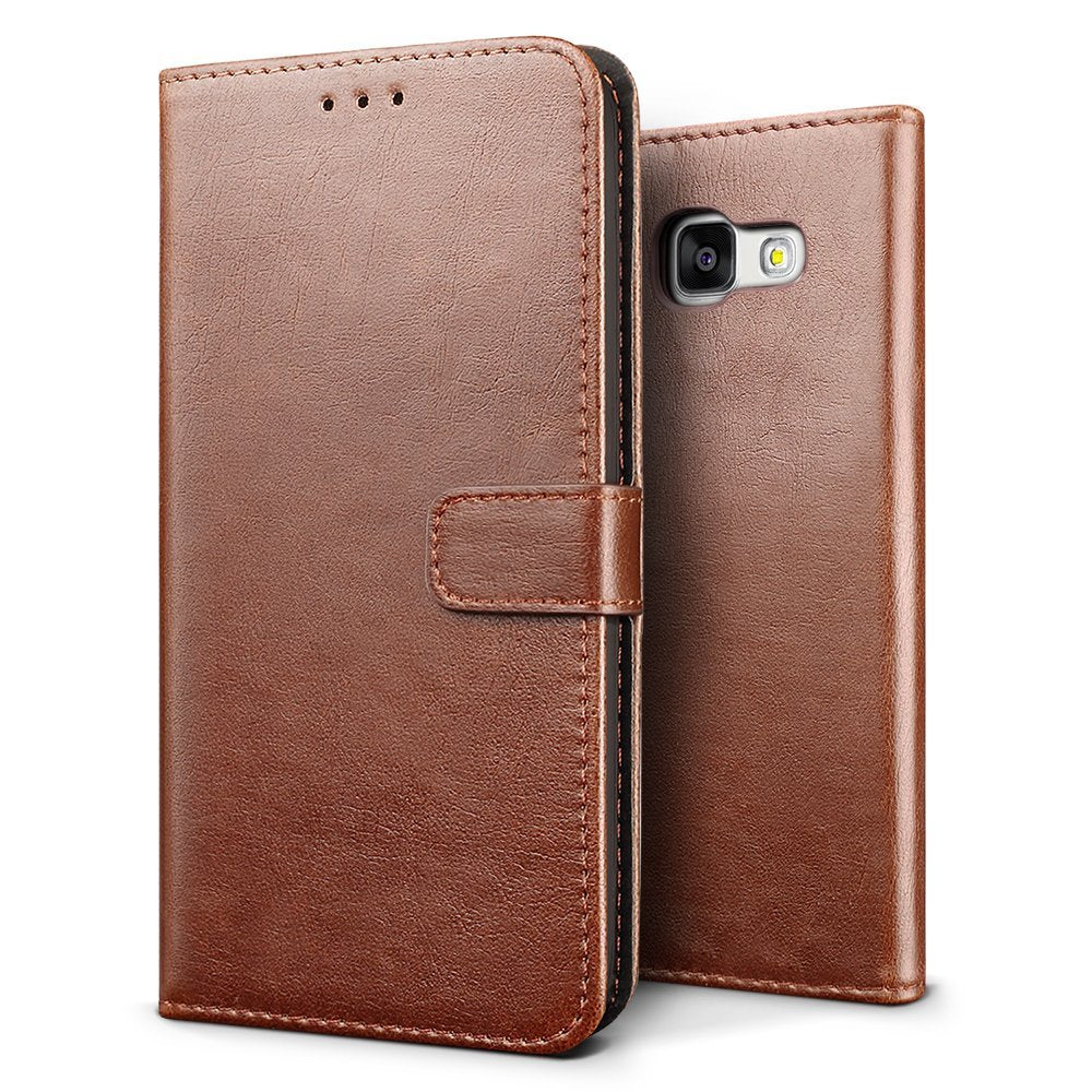 Luxury wallet hoesje Samsung Galaxy A5 2017 bruin
