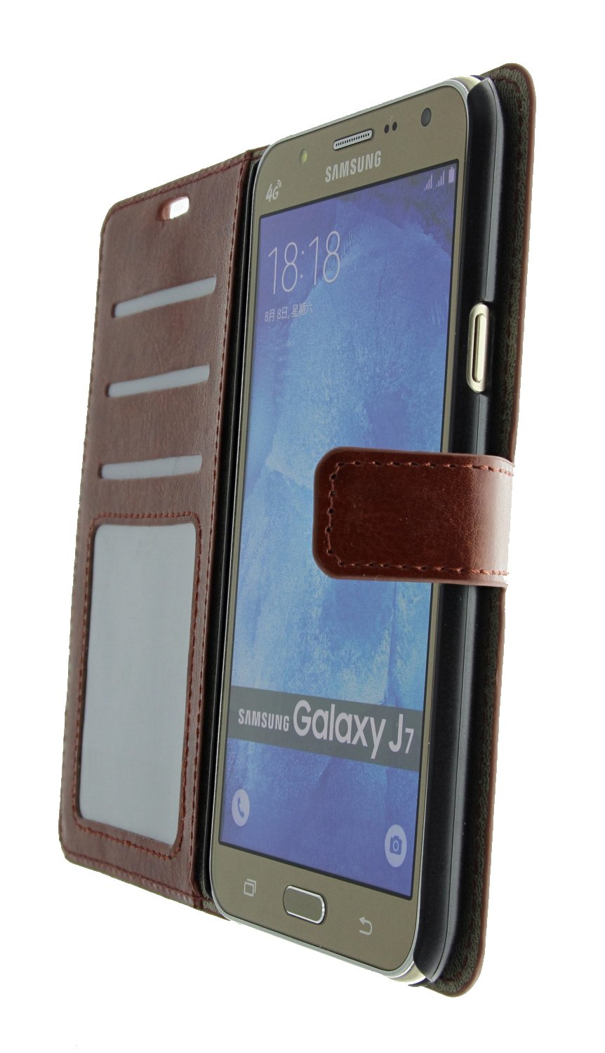 Luxury wallet hoesje Samsung Galaxy J7 bruin