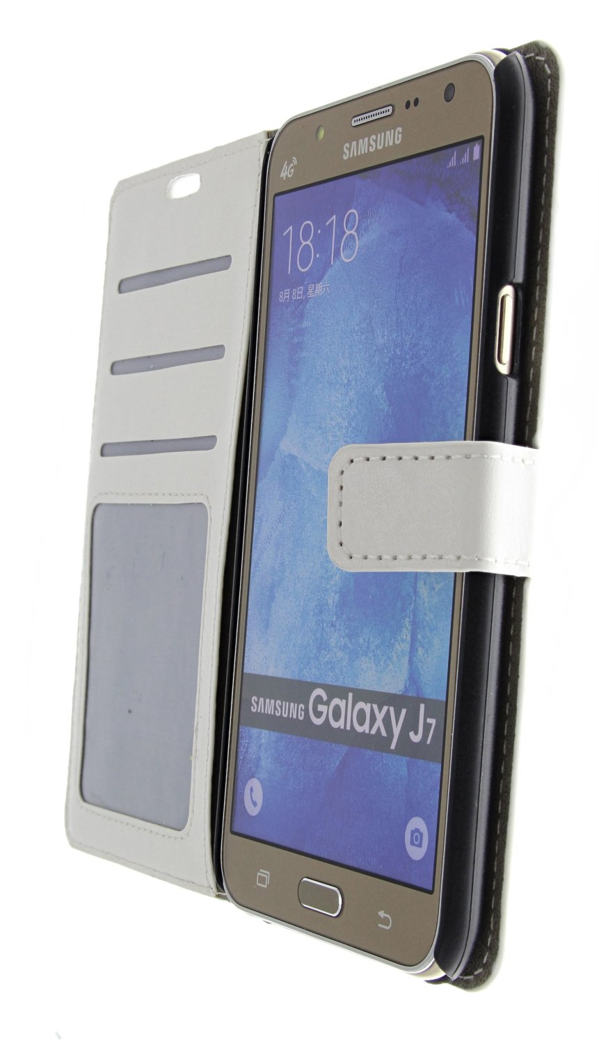 Luxury wallet hoesje Samsung Galaxy J7 wit