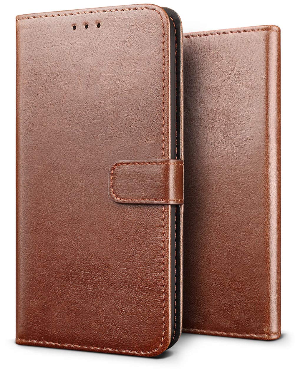 Luxury wallet hoesje Samsung Galaxy S25 FE bruin