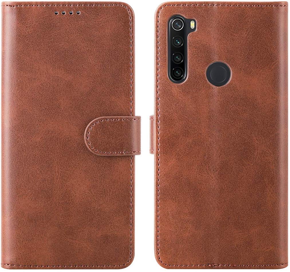 Luxury wallet hoesje Xiaomi Redmi Note 8T bruin