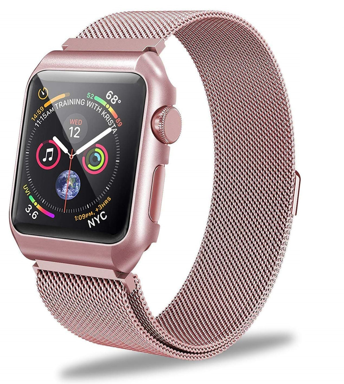 Milanese bandje voor Apple Watch (series 1/2/3/4/5/SE/6/7 - 41/40/38mm) - Rose
