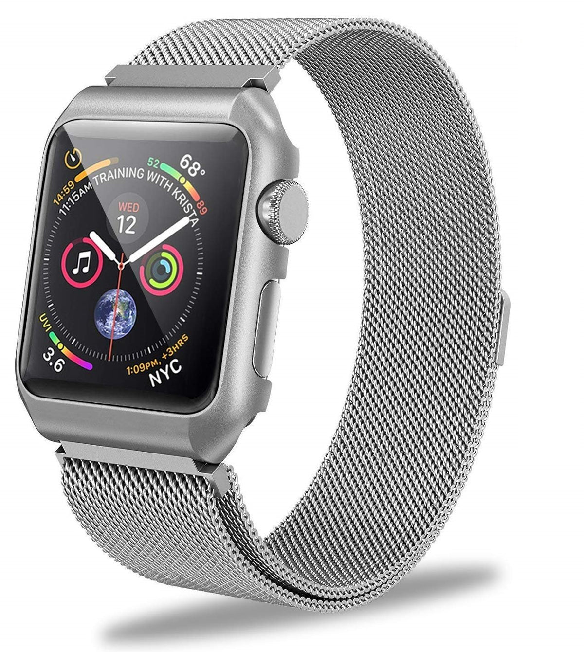 Milanese bandje voor Apple Watch (series 1/2/3/4/5/SE/6/7 - 41/40/38mm) - Zilver