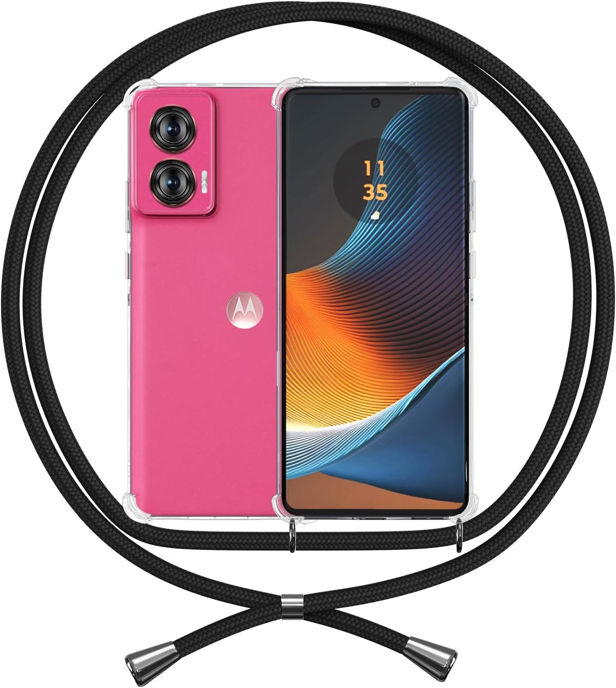 Motorola Edge 50 Fusion crossbody hoesje met draag koord