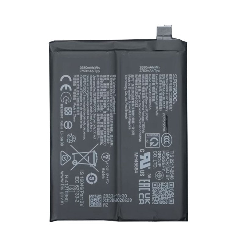 OnePlus 12R batterij - type BLPA33 5500 mAh