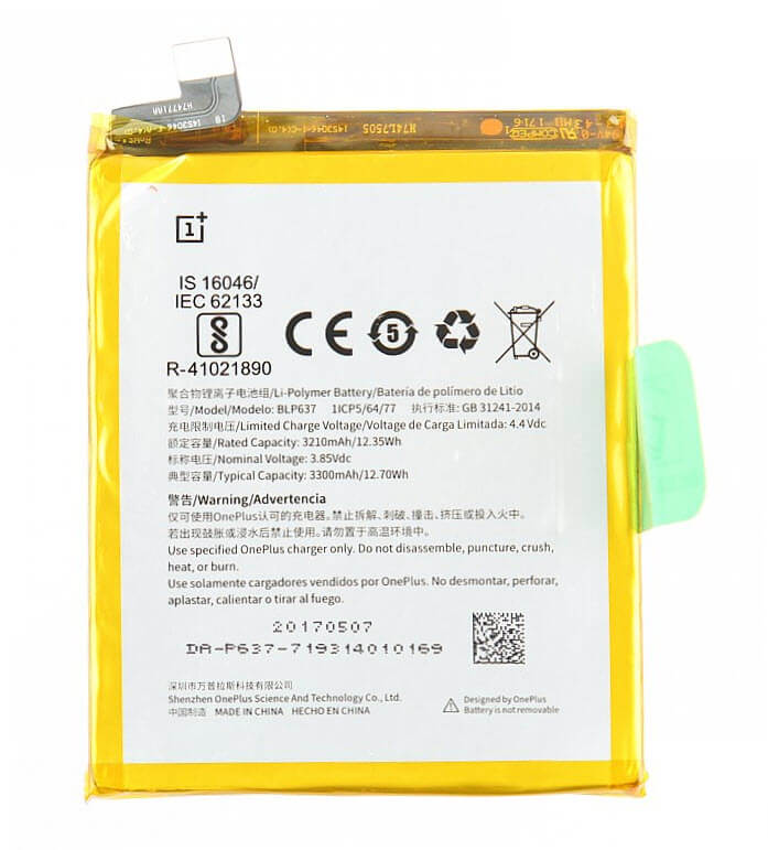 OnePlus 5/5T batterij BLP637 3300 mAh Origineel