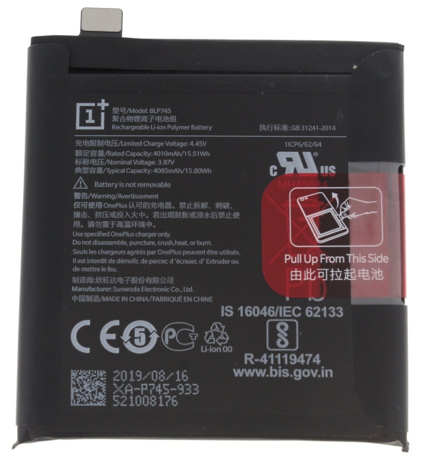 OnePlus 7T Pro batterij BLP745 4085 mAh Origineel
