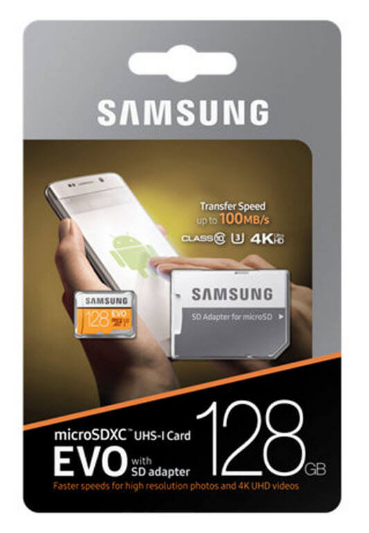 Samsung EVO MicroSDXC kaart 128GB C10/UHS-1