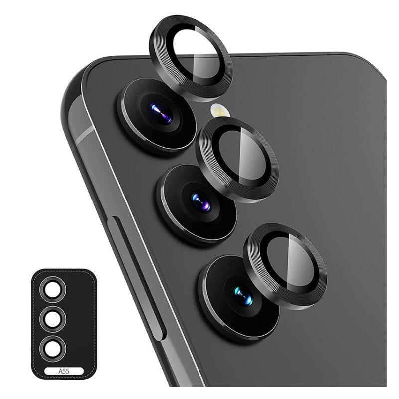 Samsung Galaxy A55 9H Camera lens protector - Tempered Glass zwart