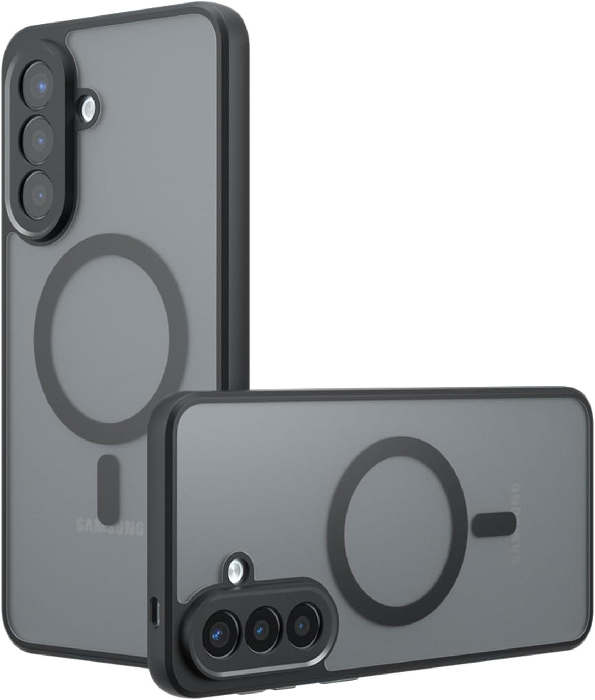 Samsung Galaxy A57 Hybrid Shockproof Magsafe Bumper - semi transparant/zwart (mat)
