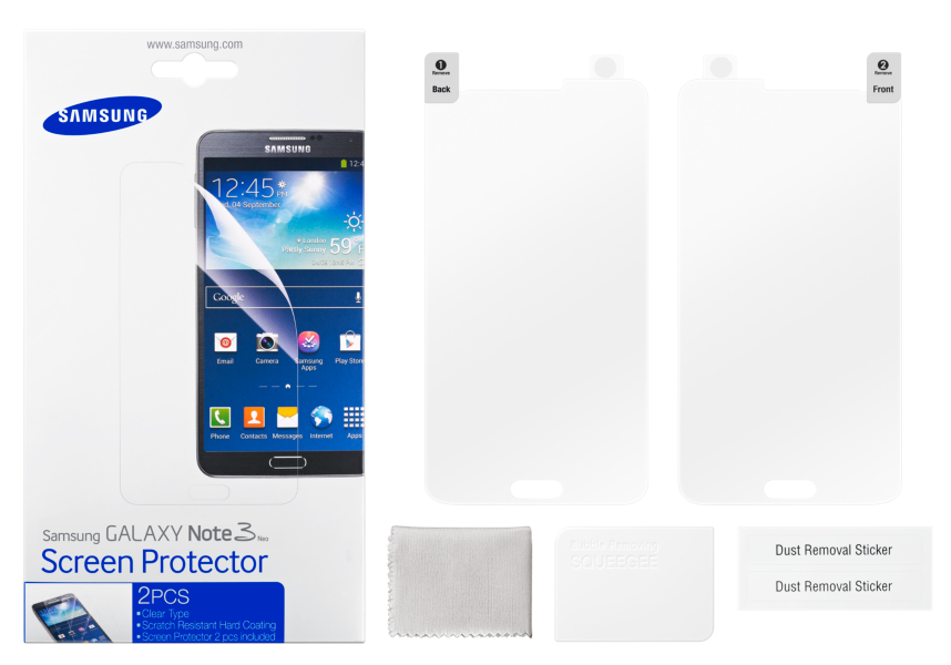 Samsung Galaxy Note 3 Neo screenprotector set 2st. ET-FN750CTE