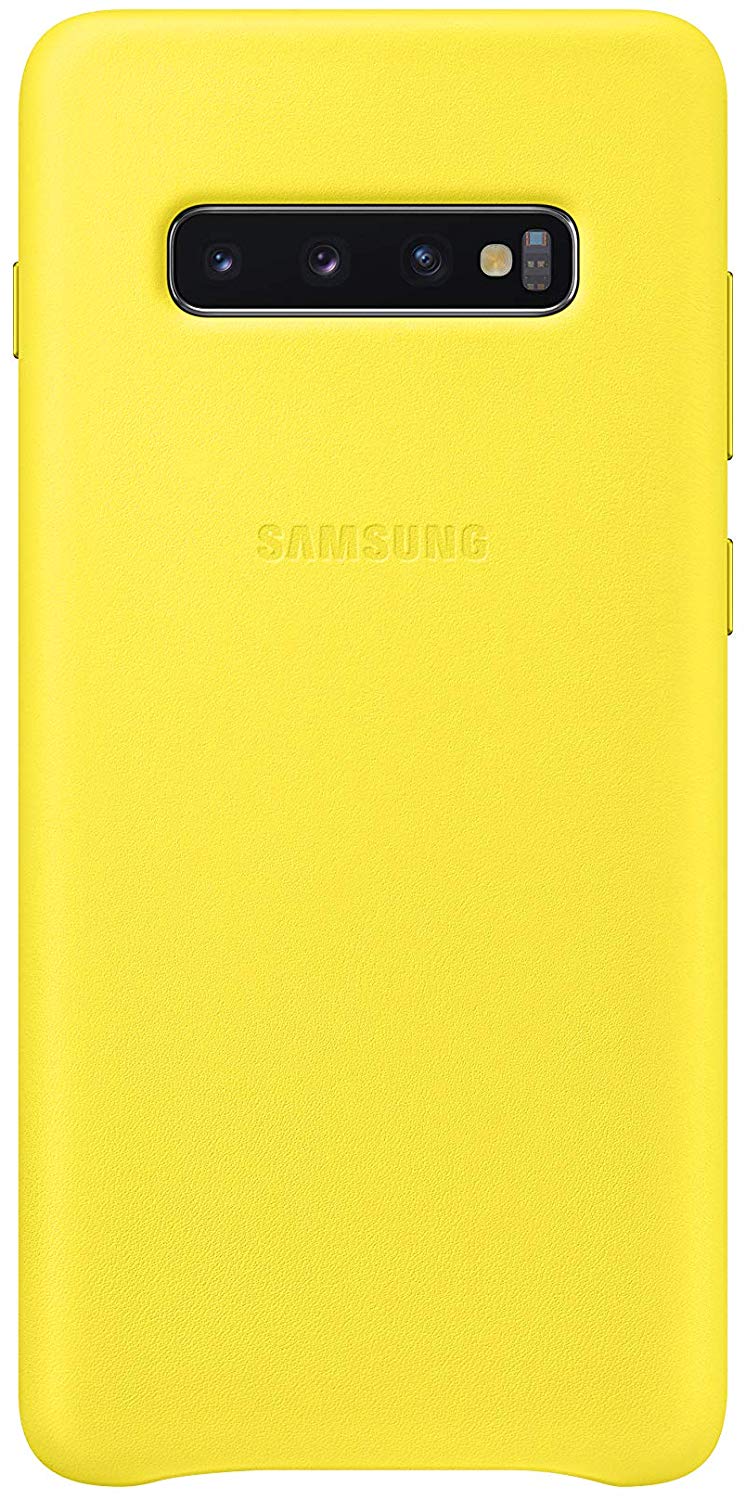 Samsung Leather Cover voor Galaxy S10+ geel - EF-VG975LYE