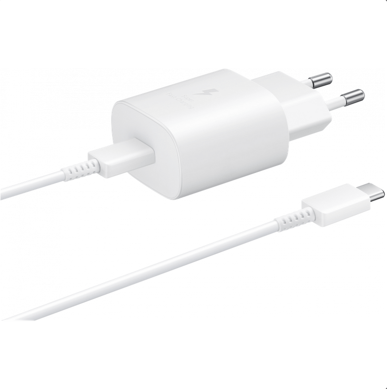 Samsung USB-C snellader set 25W wit met kabel