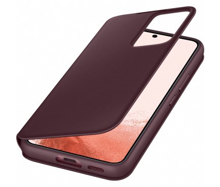 Smart Clear View cover Samsung Galaxy S22+ EF-ZS906CEE rood/bruin