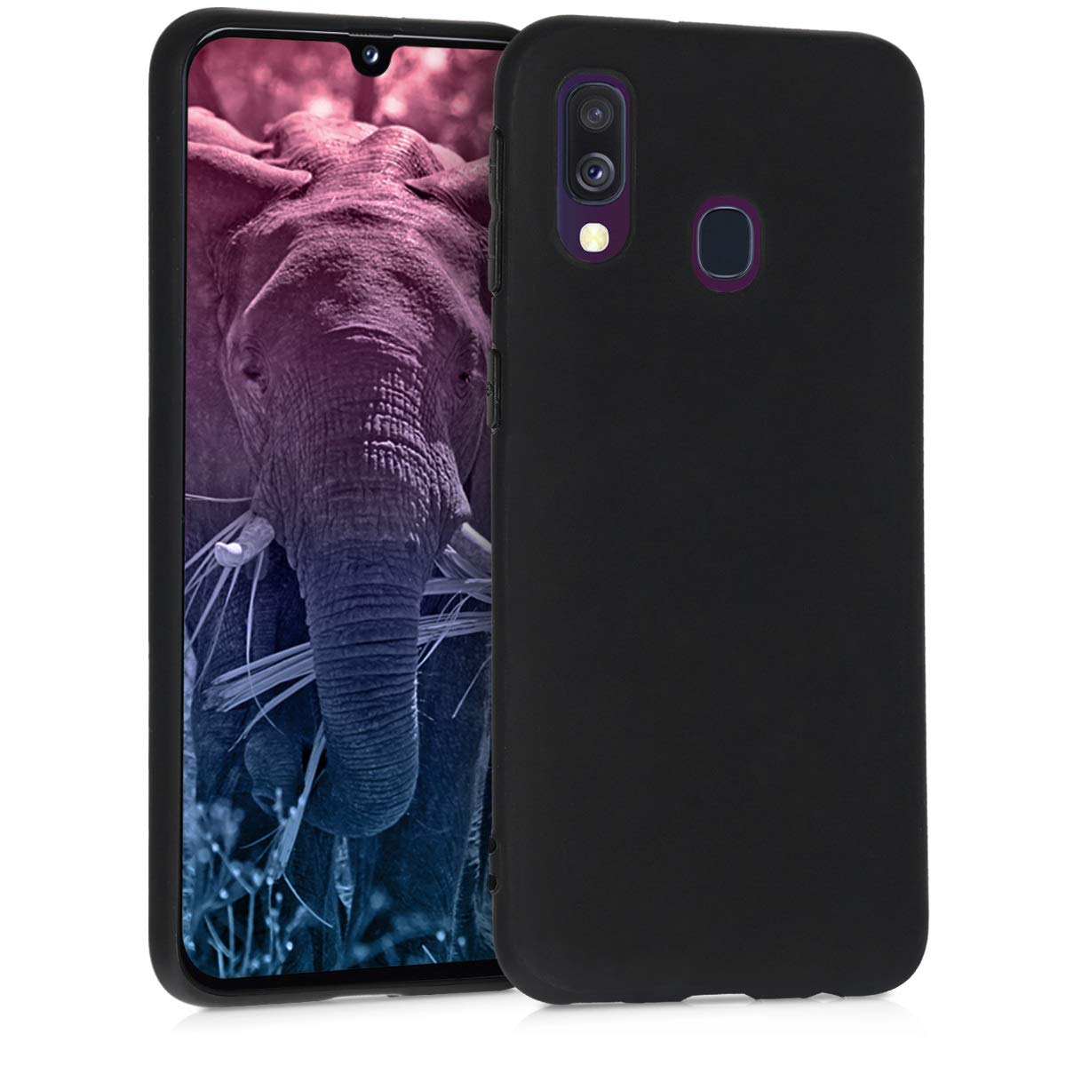 Softcase hoesje Samsung Galaxy A40 mat - zwart
