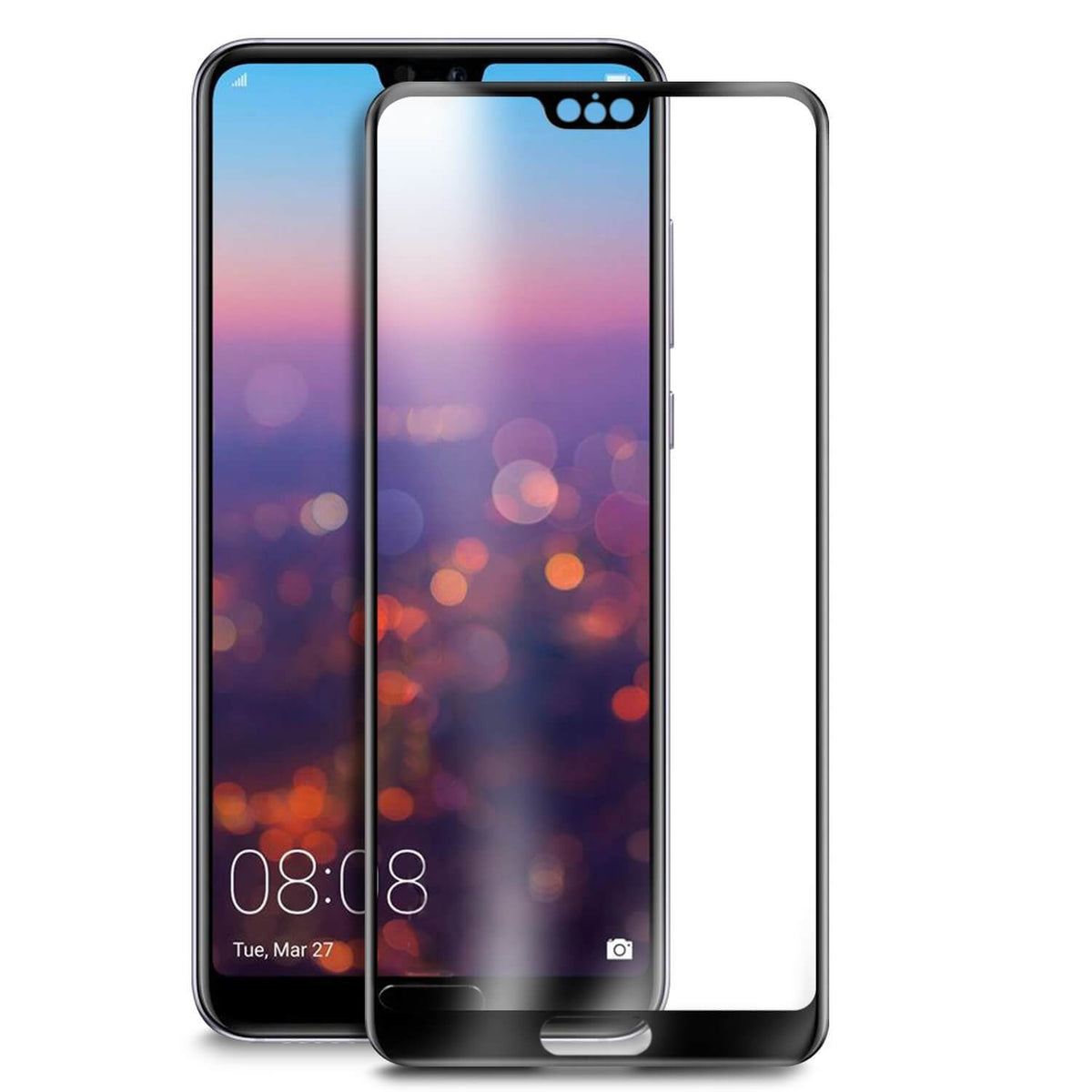 Tempered Glass (volledig scherm) Huawei P20 zwart
