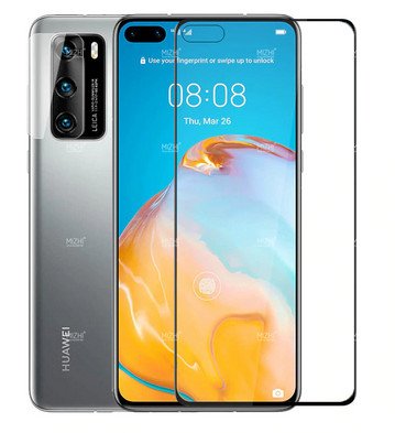 Tempered Glass (volledig scherm) Huawei P40 zwart