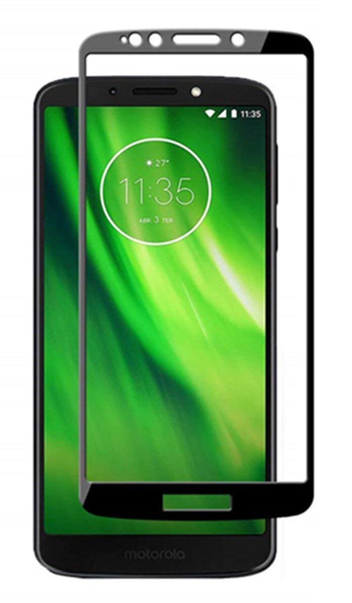 Tempered Glass (volledig scherm) Motorola Moto G6 Play zwart