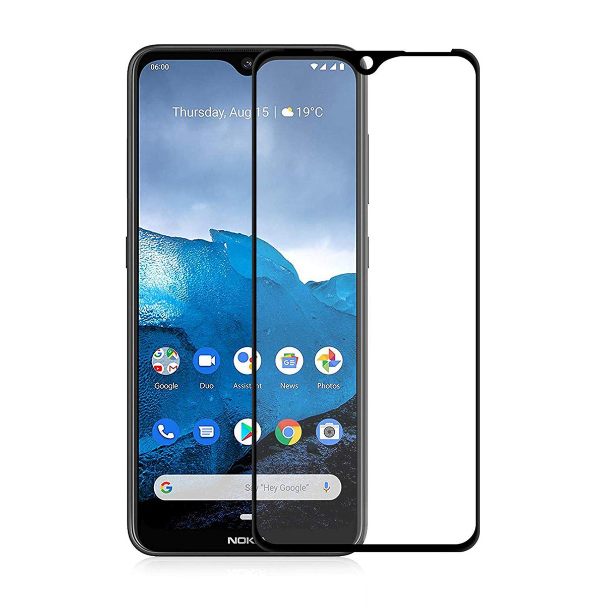 Tempered Glass (volledig scherm) Nokia 7.2 zwart