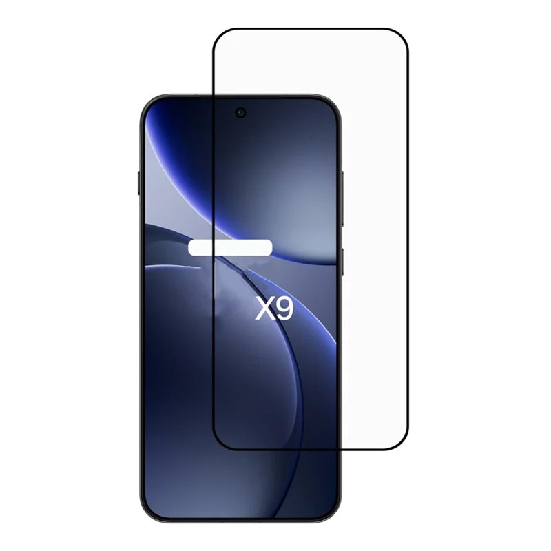 Tempered Glass (volledig scherm) OPPO Find X9 Zwart