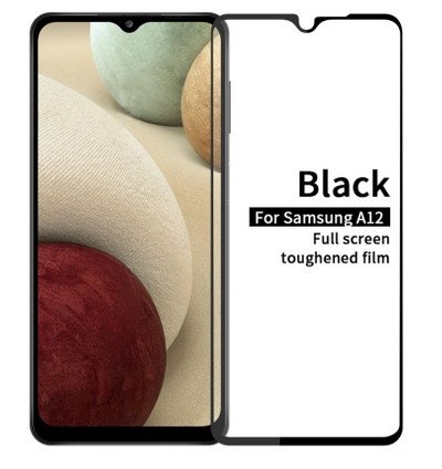 Tempered Glass (volledig scherm) Samsung Galaxy A12 zwart