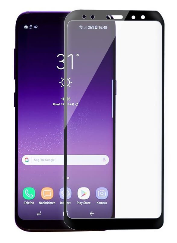 Tempered Glass (volledig scherm) Samsung Galaxy A8 2018 zwart