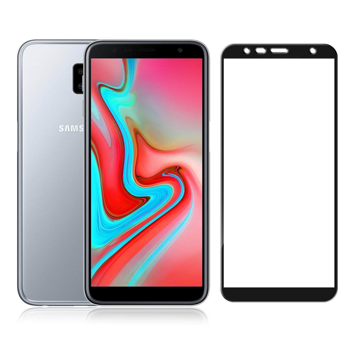 Tempered Glass (volledig scherm) Samsung Galaxy J4+ zwart