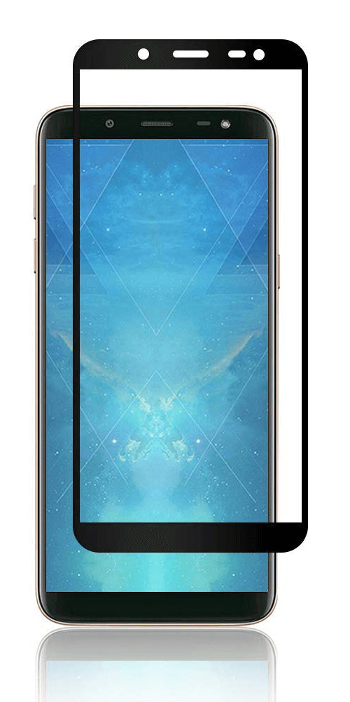 Tempered Glass (volledig scherm) Samsung Galaxy J6+ zwart