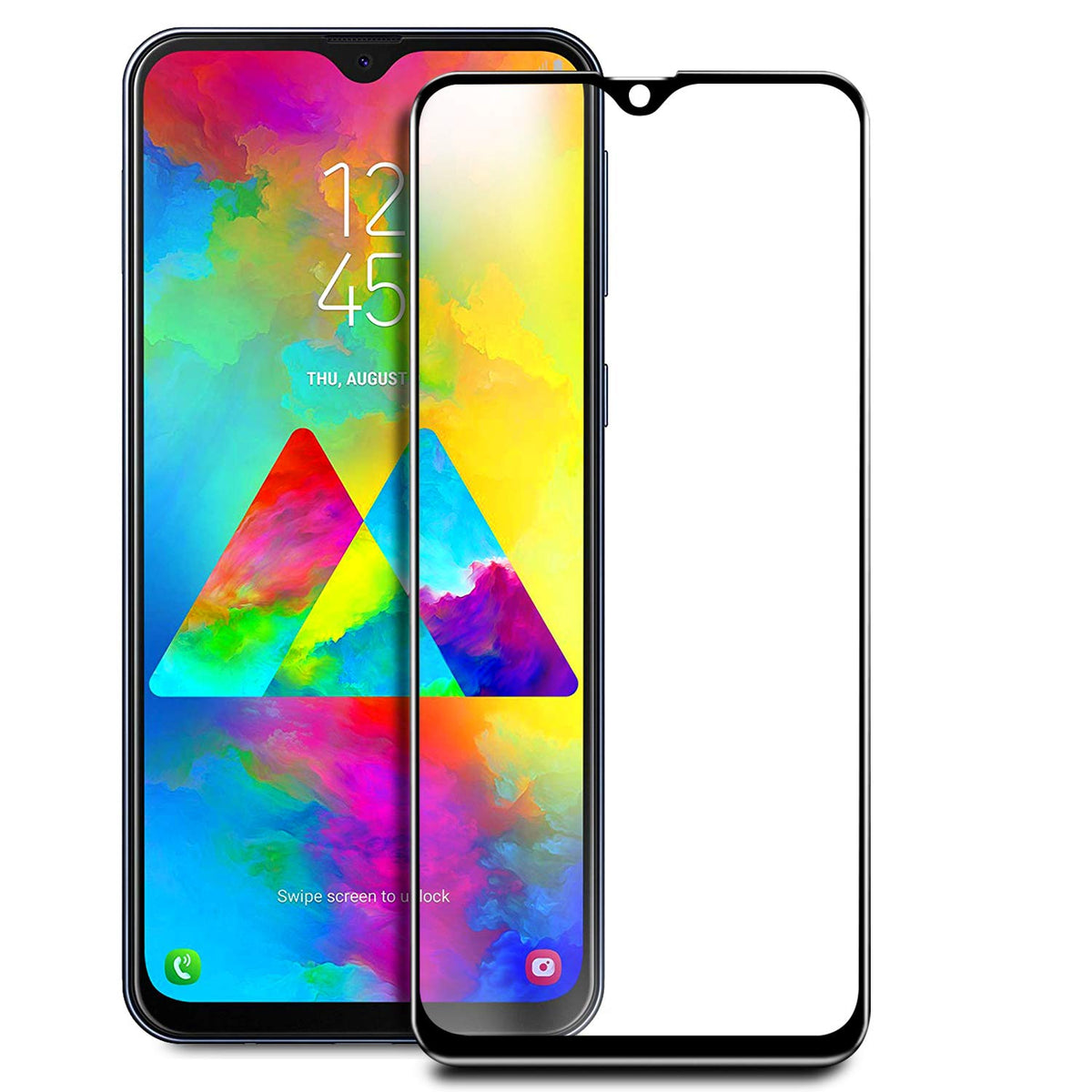 Tempered Glass (volledig scherm) Samsung Galaxy M20 zwart
