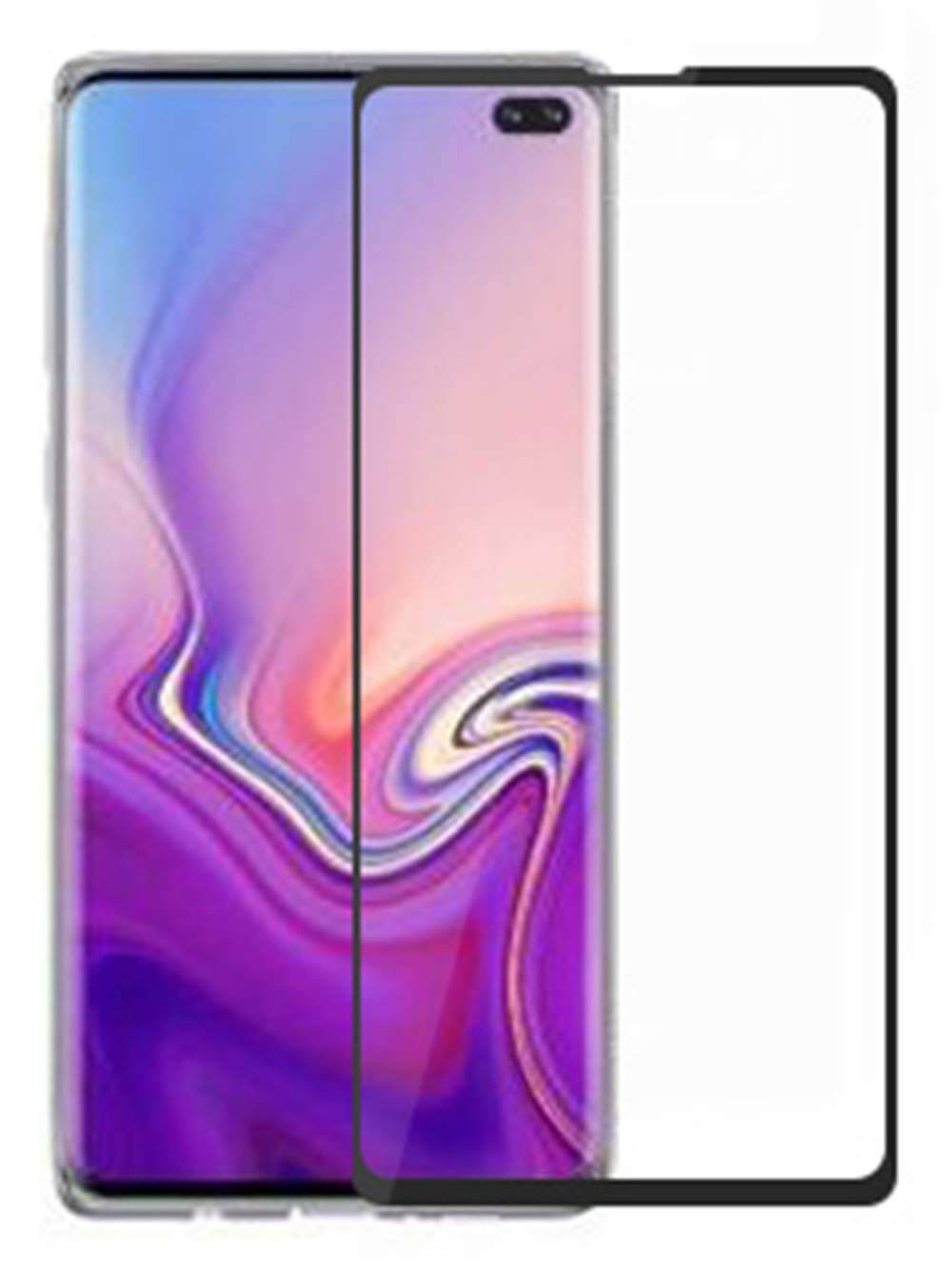 Tempered Glass (volledig scherm) Samsung Galaxy S10 Plus zwart