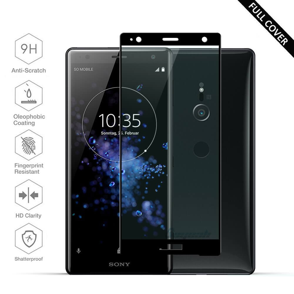 Tempered Glass (volledig scherm) Sony Xperia XZ2 zwart