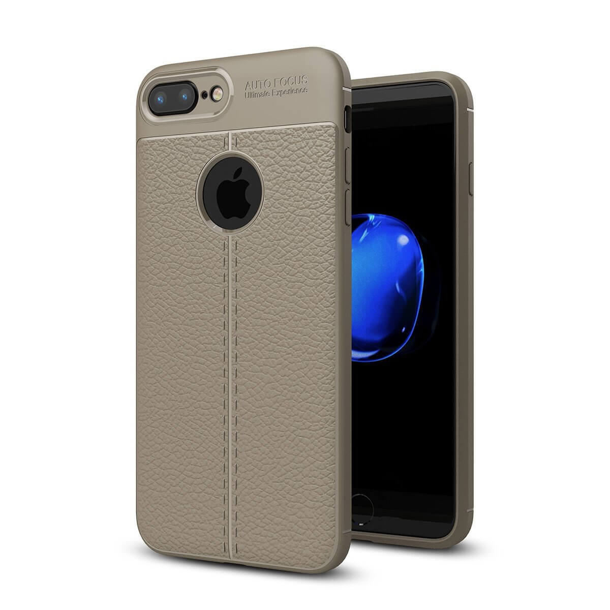 TPU hoesje leer Apple iPhone 8 Plus beige/taupe