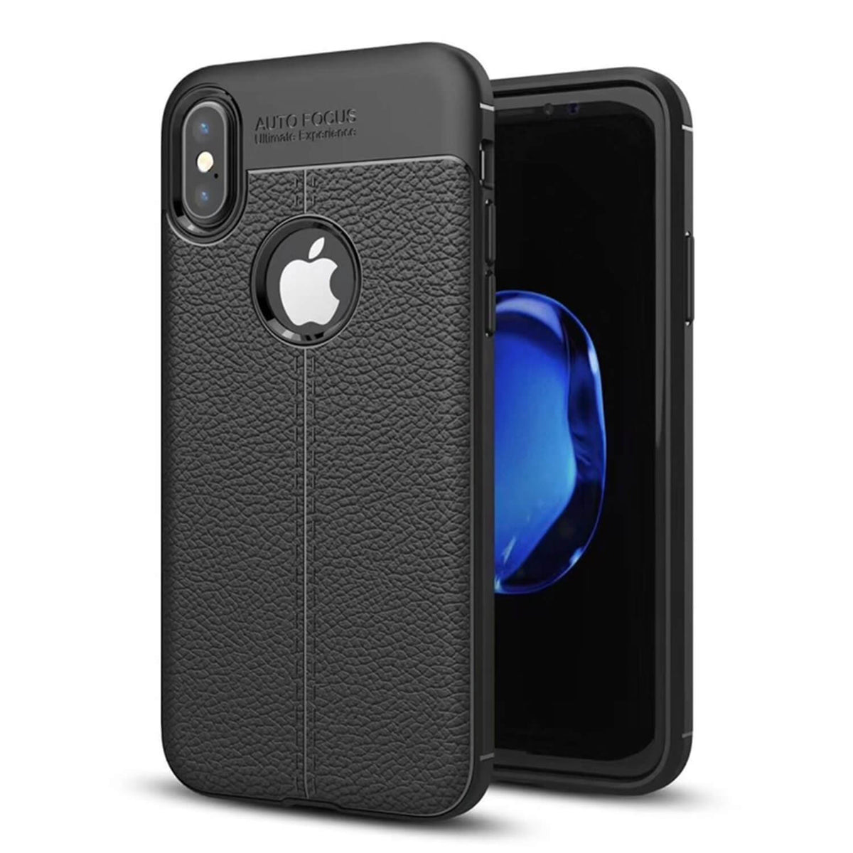 TPU hoesje leer Apple iPhone XS zwart